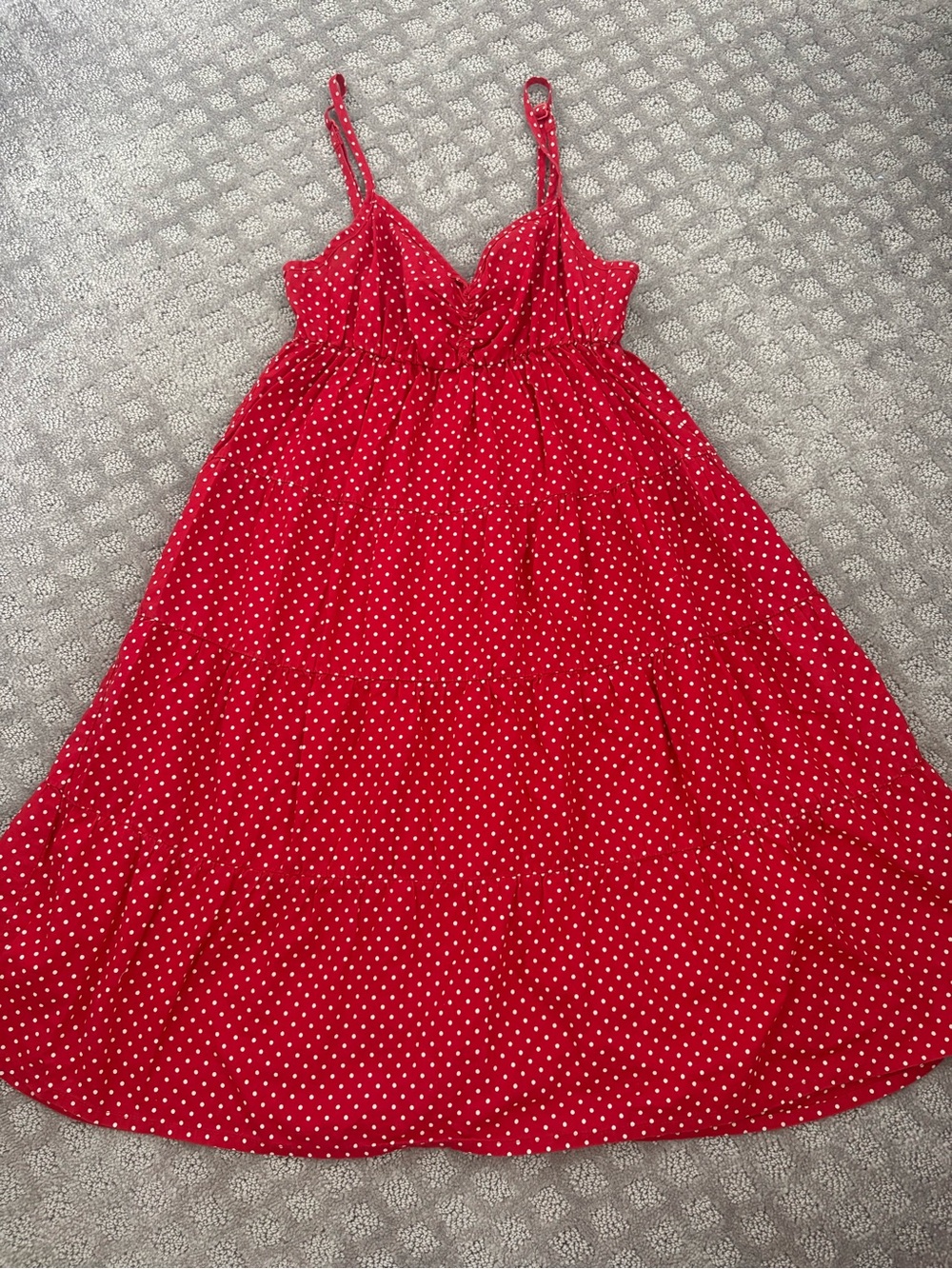 Red Polka Dot Spaghetti Strap Sundress US 4